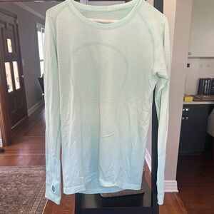 Mint Green Lululemon swiftly Long Sleeve Athletic Top size 12
